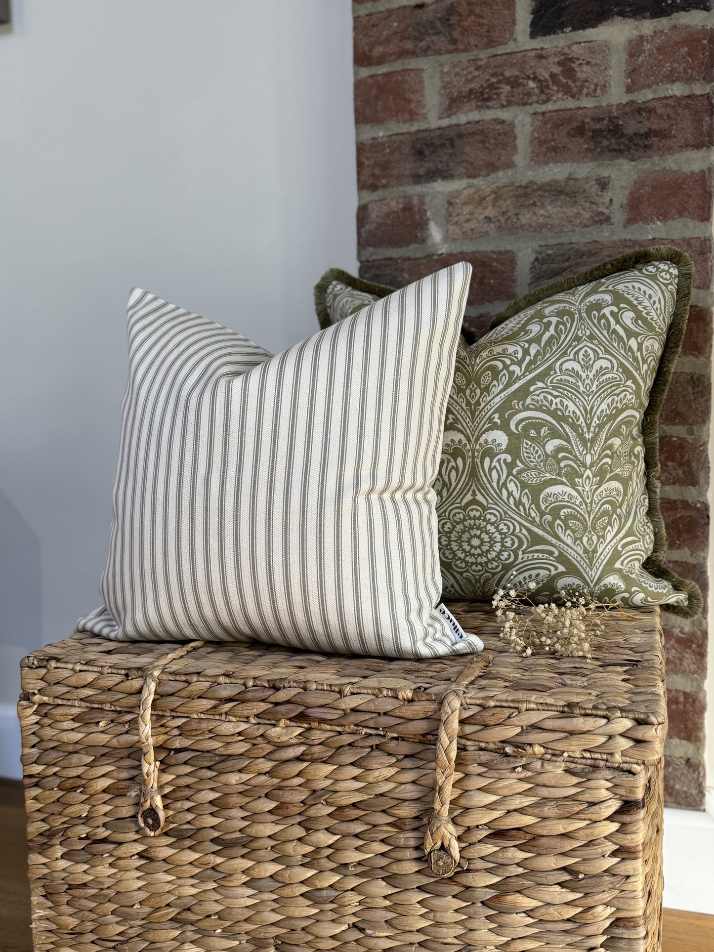 Isla Sage Feather Cushion | Sustainable | Elluce Interiors